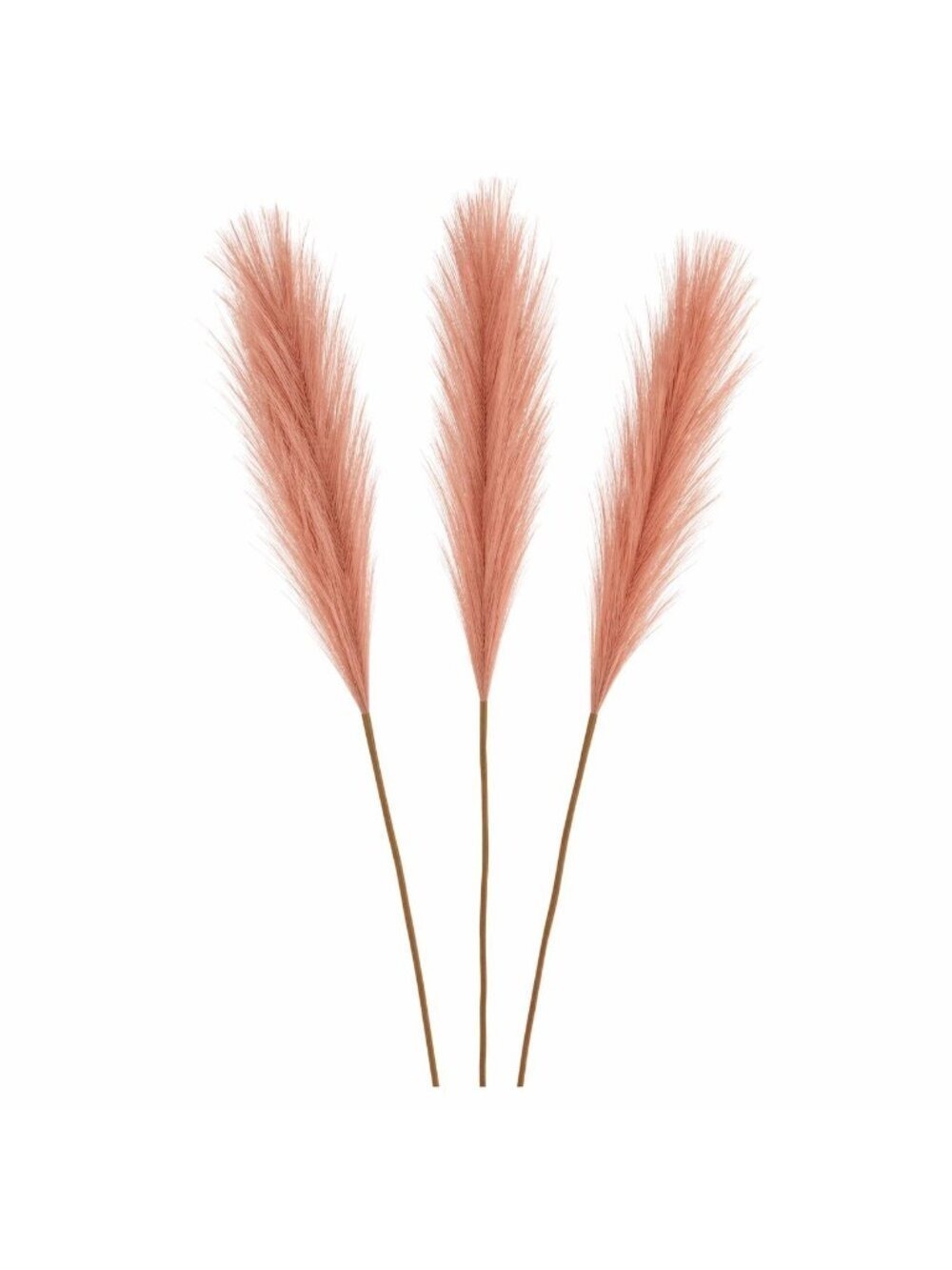 Rose Pink Faux Pampas Grass 3 Stem 21 Inch Boho Decor Rustic Vase Filler